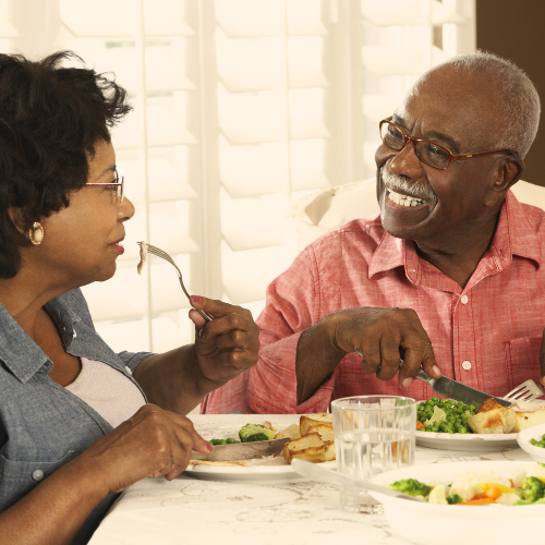 Independent seniors enjoying a hot meal provided by Kinneret Council on Aging